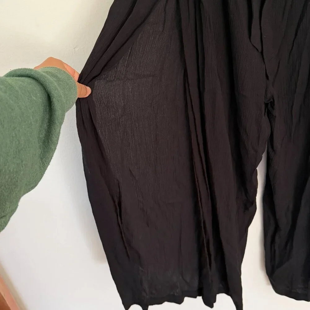 Becca by Rebecca Virtue / Black Crepe Strapless Tie Waist Jumpsuit L NWT - Picture 3 of 7